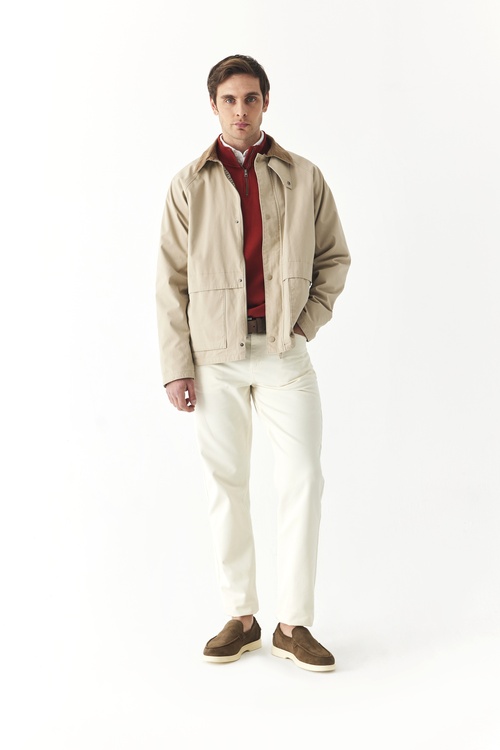  KAZAYAĞI DESENİ ASTARLI RENKLİ YAKA MONT CEKET