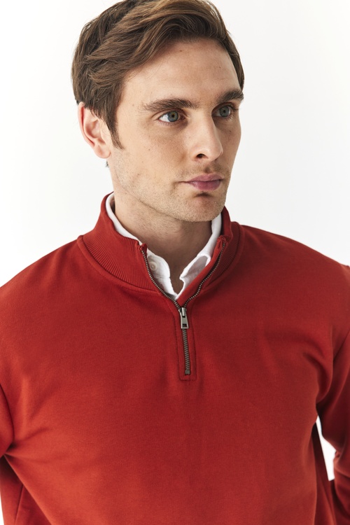  FERMUARLI DİK YAKA SWEATSHIRT