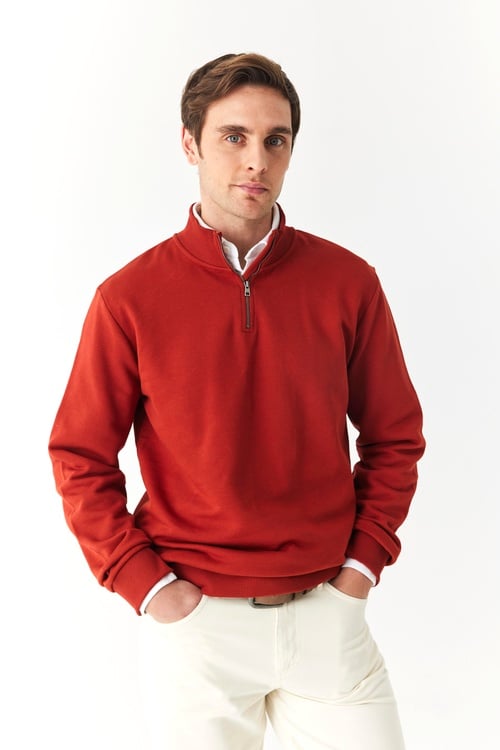  FERMUARLI DİK YAKA SWEATSHIRT