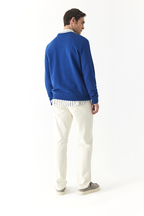  BİLEĞİ NAKIŞLI BİSİKLET YAKA SWEATSHIRT