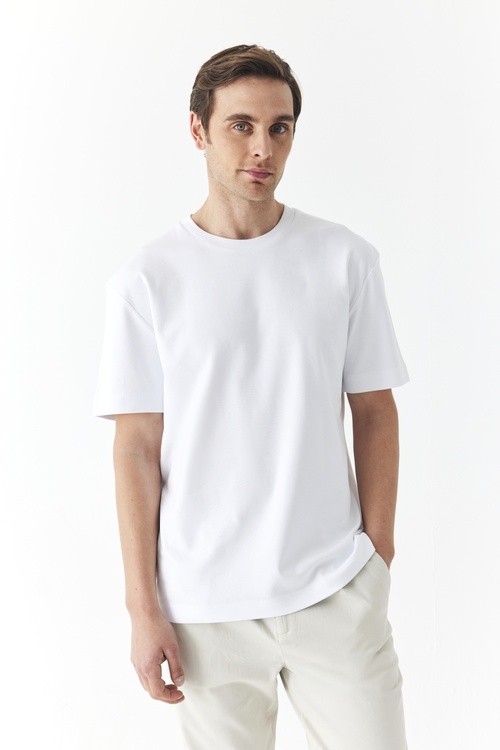  COMFORT FIT BİSİKLET YAKA KISA KOLLU T-SHIRT