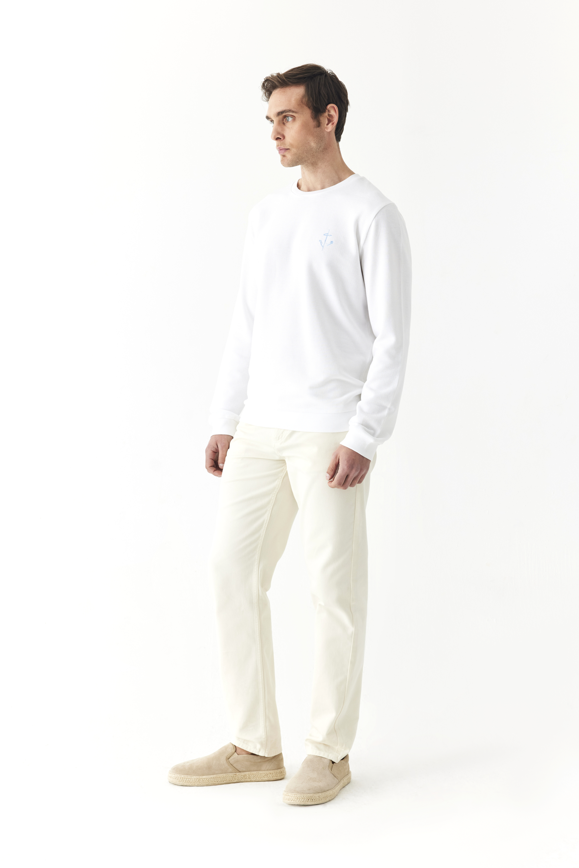 BİSİKLET YAKA NAKIŞLI SWEATSHIRT