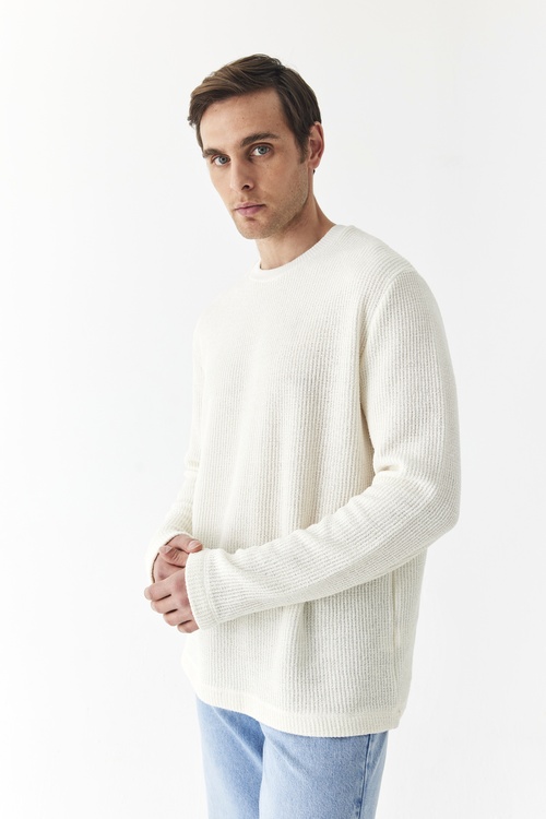 BİSİKLET YAKA FİTİLLİ SWEATSHIRT