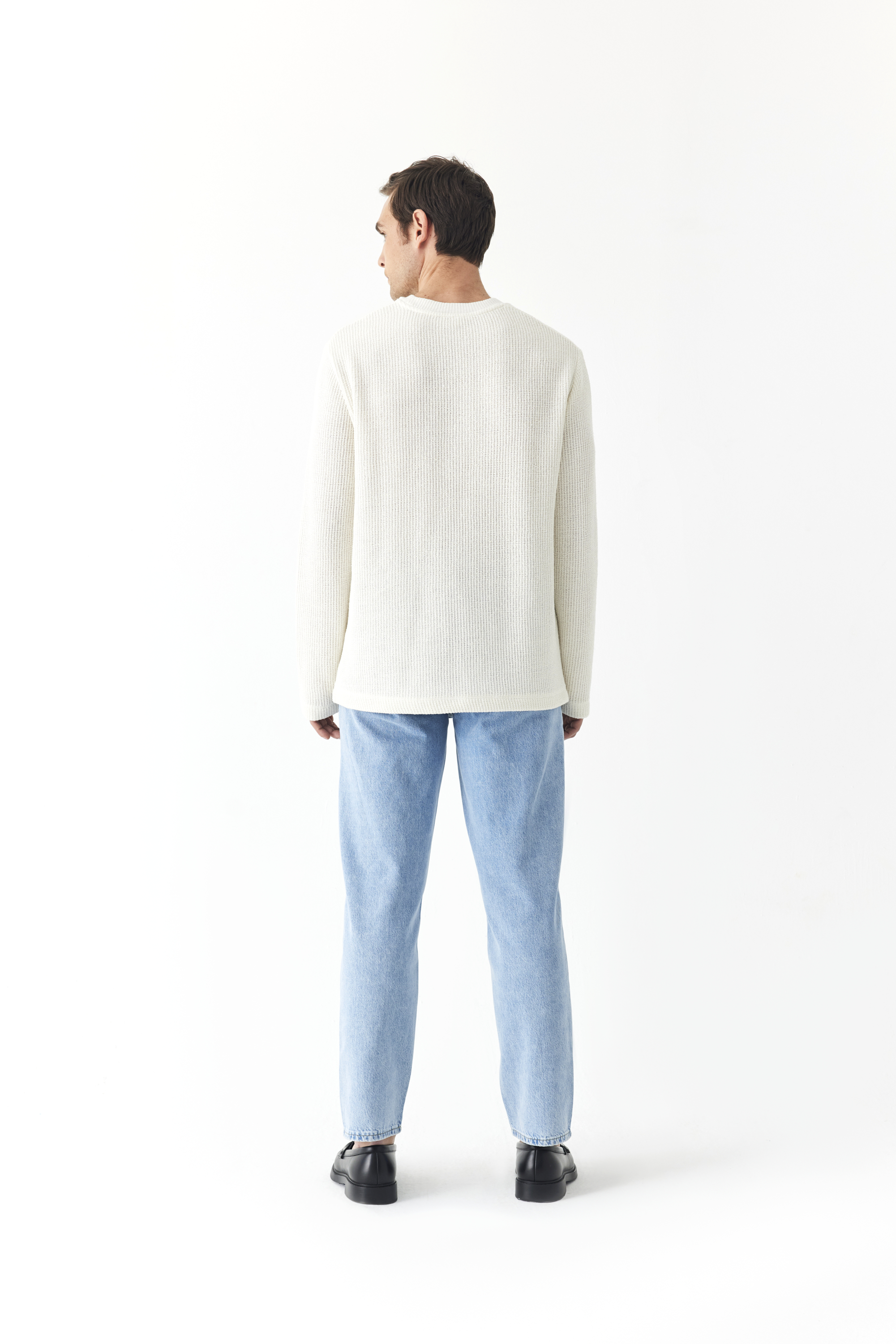 BİSİKLET YAKA FİTİLLİ SWEATSHIRT