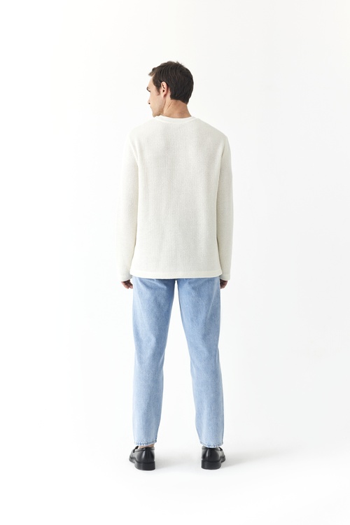 BİSİKLET YAKA FİTİLLİ SWEATSHIRT