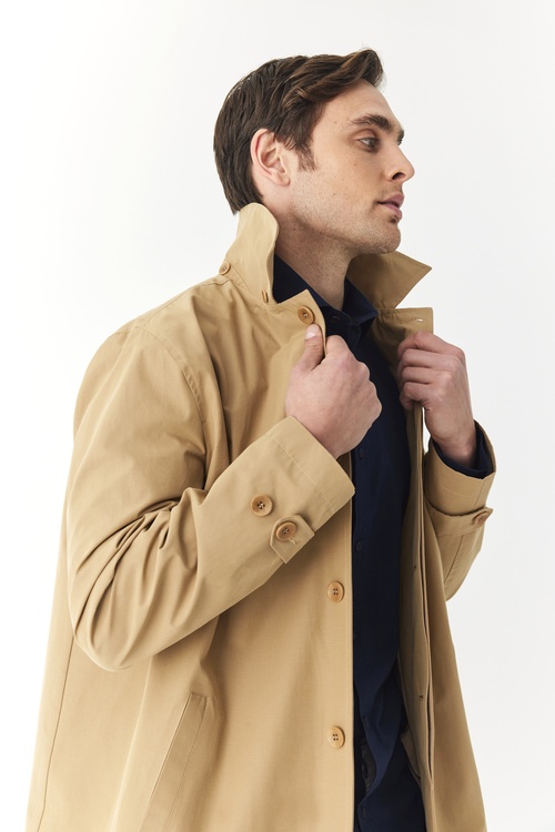  KAPÜŞONLU UZUN TRENÇKOT