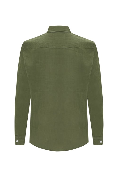  SLIM FIT UZUN KOLLU KETEN GÖMLEK