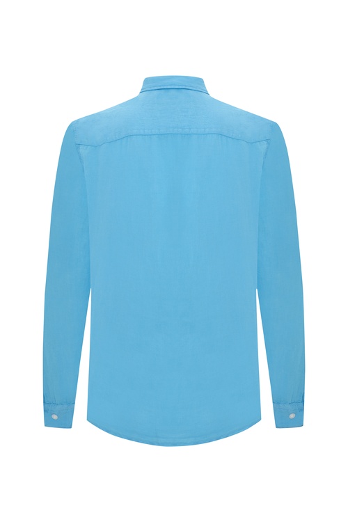  REGULAR FIT UZUN KOLLU KETEN GÖMLEK