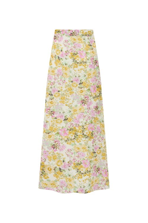  FLORAL BASKILI KLOŞ MİDİ ETEK