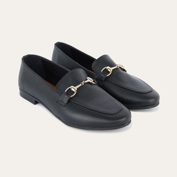 Mudo Siyah Hakiki Deri Tokali Loafer
