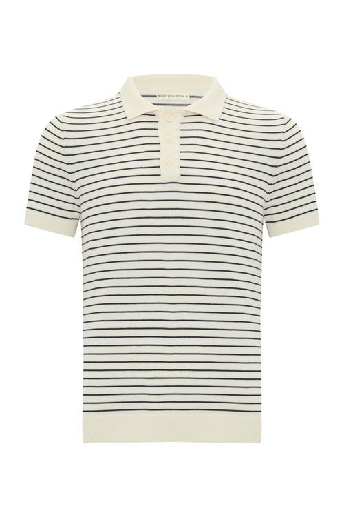  ÇİZGİLİ POLO YAKA KISA KOLLU TRİKO KAZAK