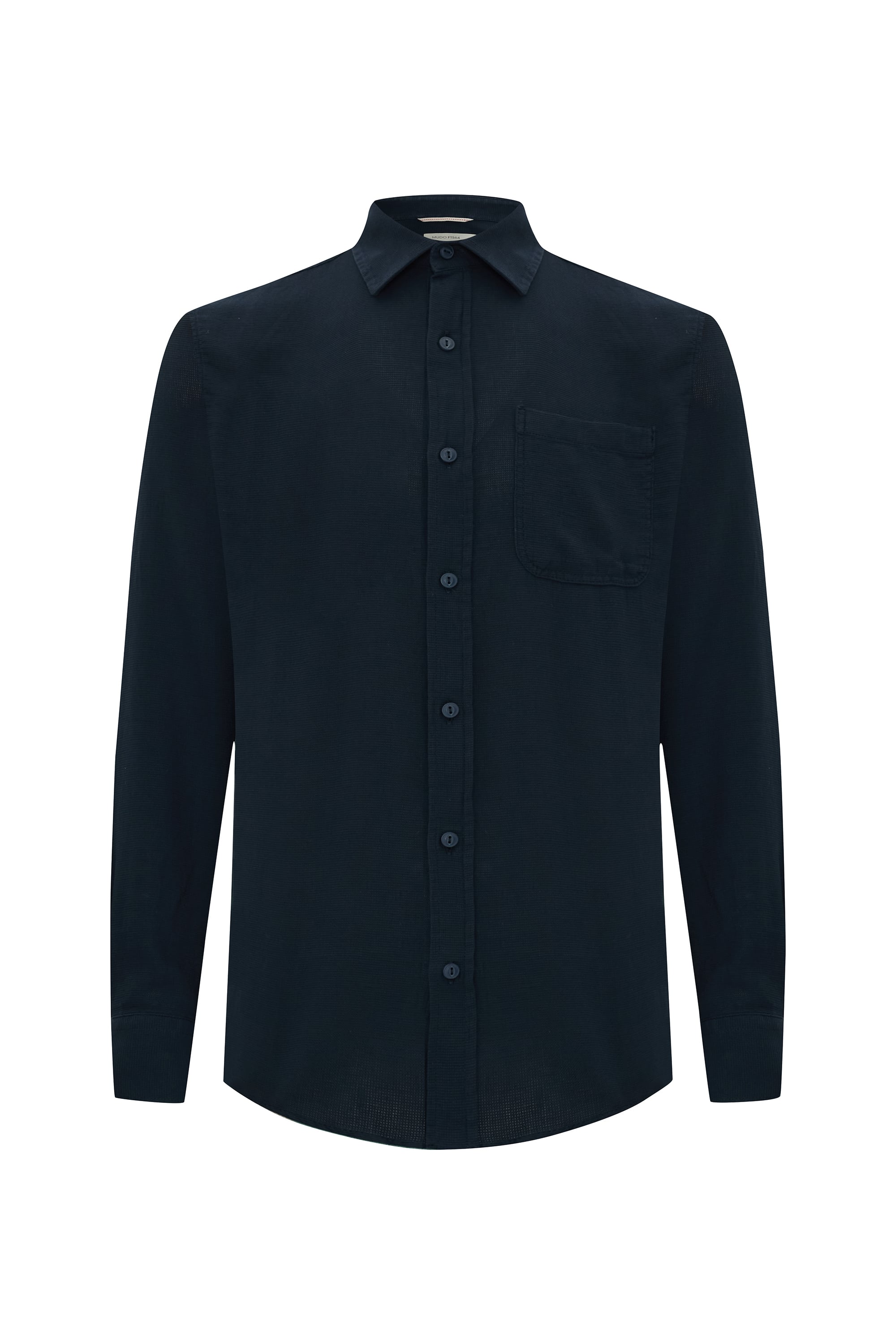 REGULAR FIT DOKULU UZUN KOLLU GÖMLEK