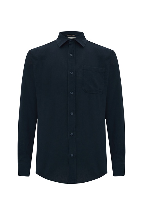  REGULAR FIT DOKULU UZUN KOLLU GÖMLEK