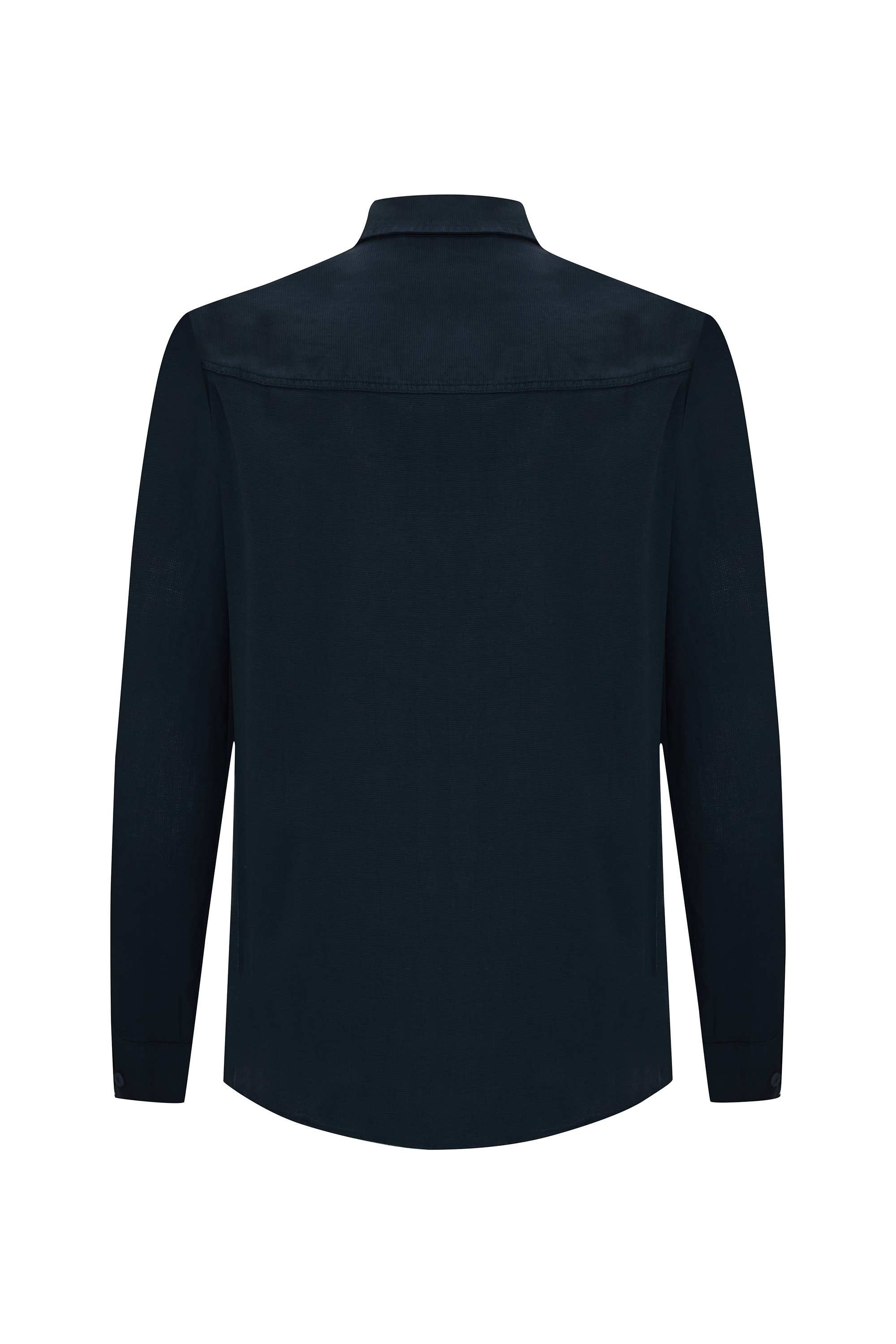 REGULAR FIT DOKULU UZUN KOLLU GÖMLEK