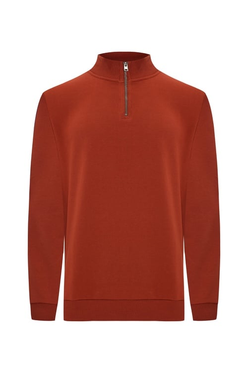  FERMUARLI DİK YAKA SWEATSHIRT