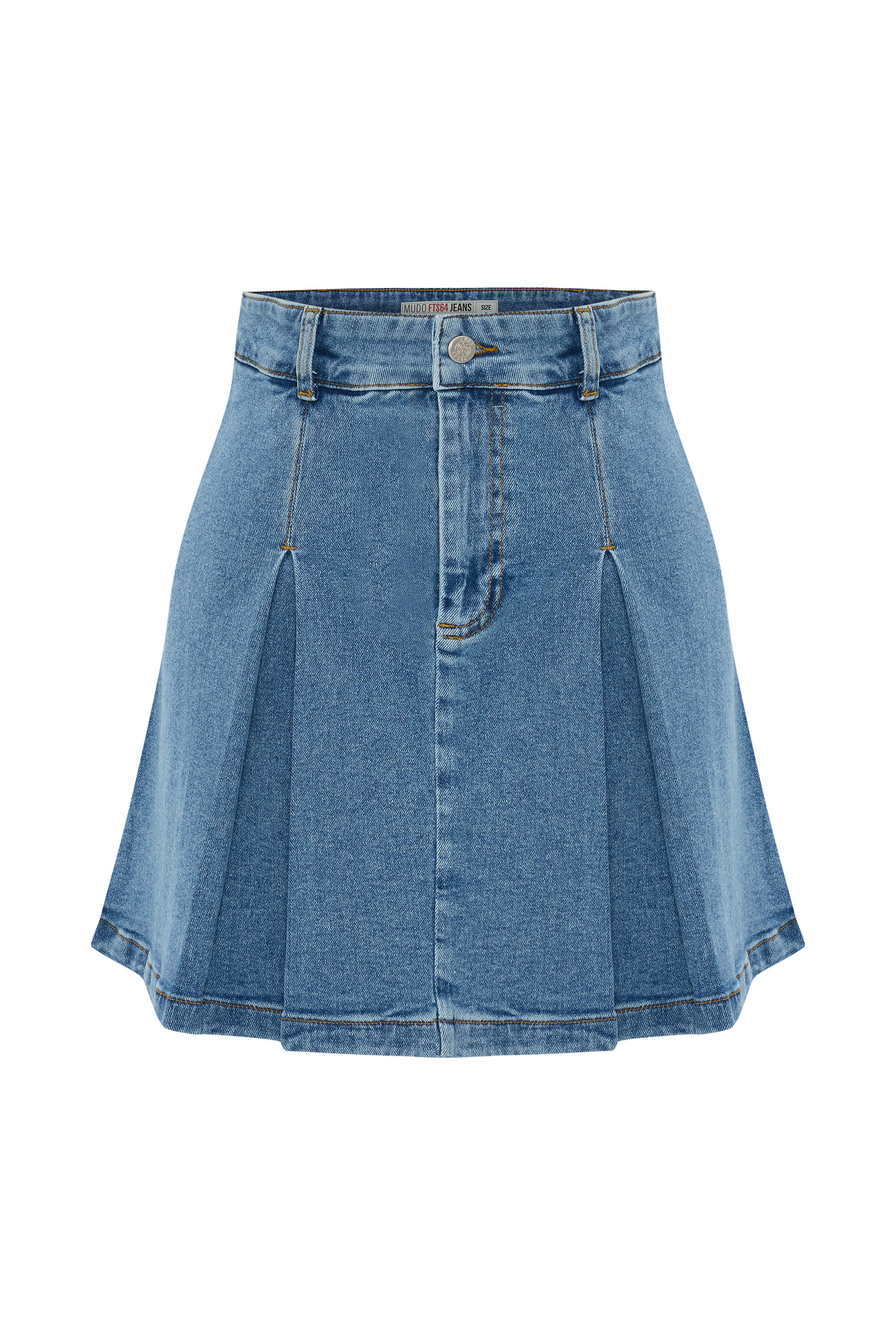 PİLELİ MİNİ JEAN ETEK