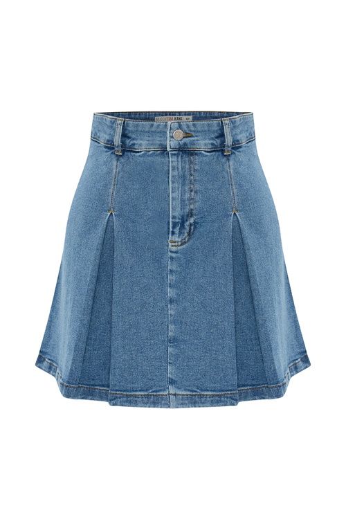  PİLELİ MİNİ JEAN ETEK