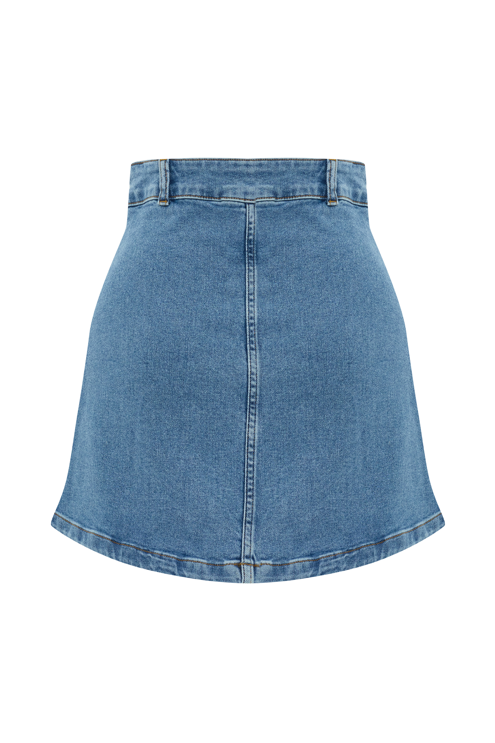 PİLELİ MİNİ JEAN ETEK