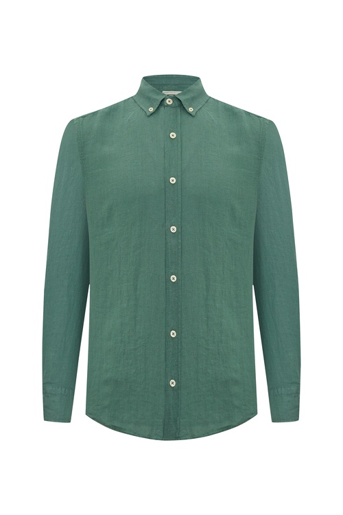  SLIM FIT UZUN KOLLU KETEN GÖMLEK