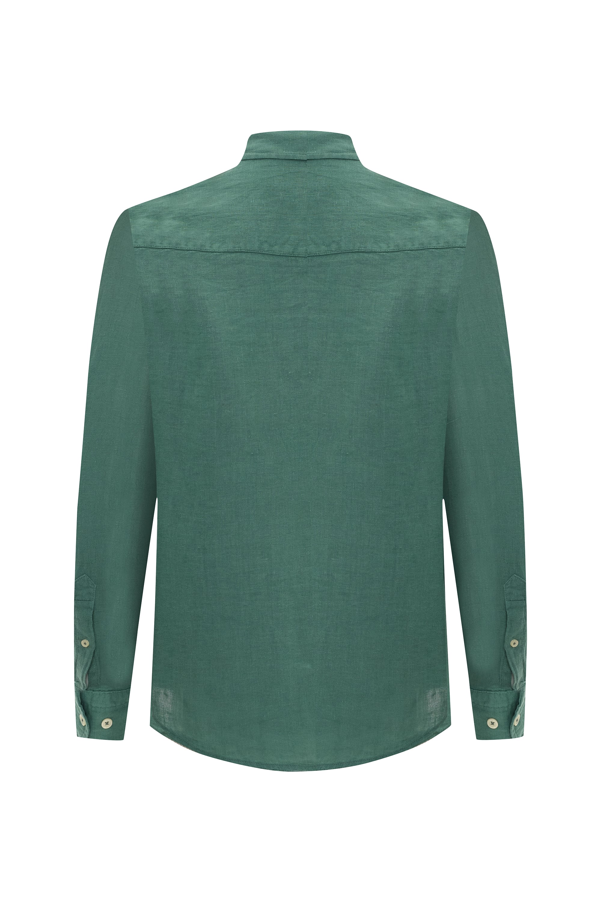 SLIM FIT UZUN KOLLU KETEN GÖMLEK