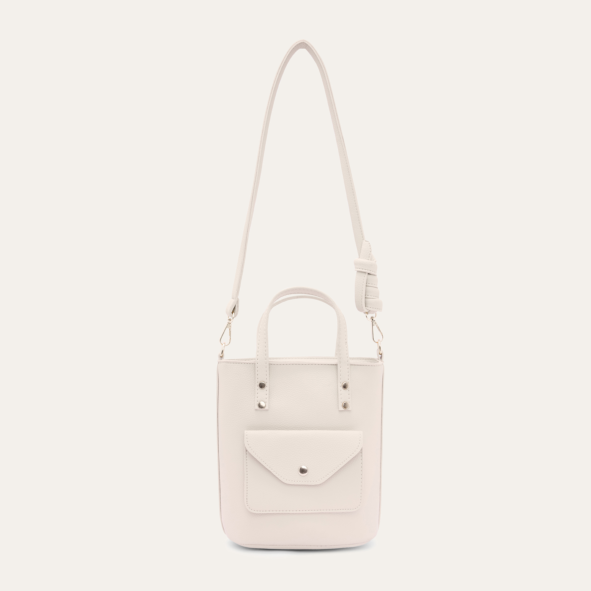 DERİ GÖRÜNÜMLÜ ASKI DETAYLI EL ÇANTASI