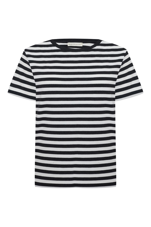  ÇİZGİLİ BİSİKLET YAKA KISA KOLLU T-SHIRT