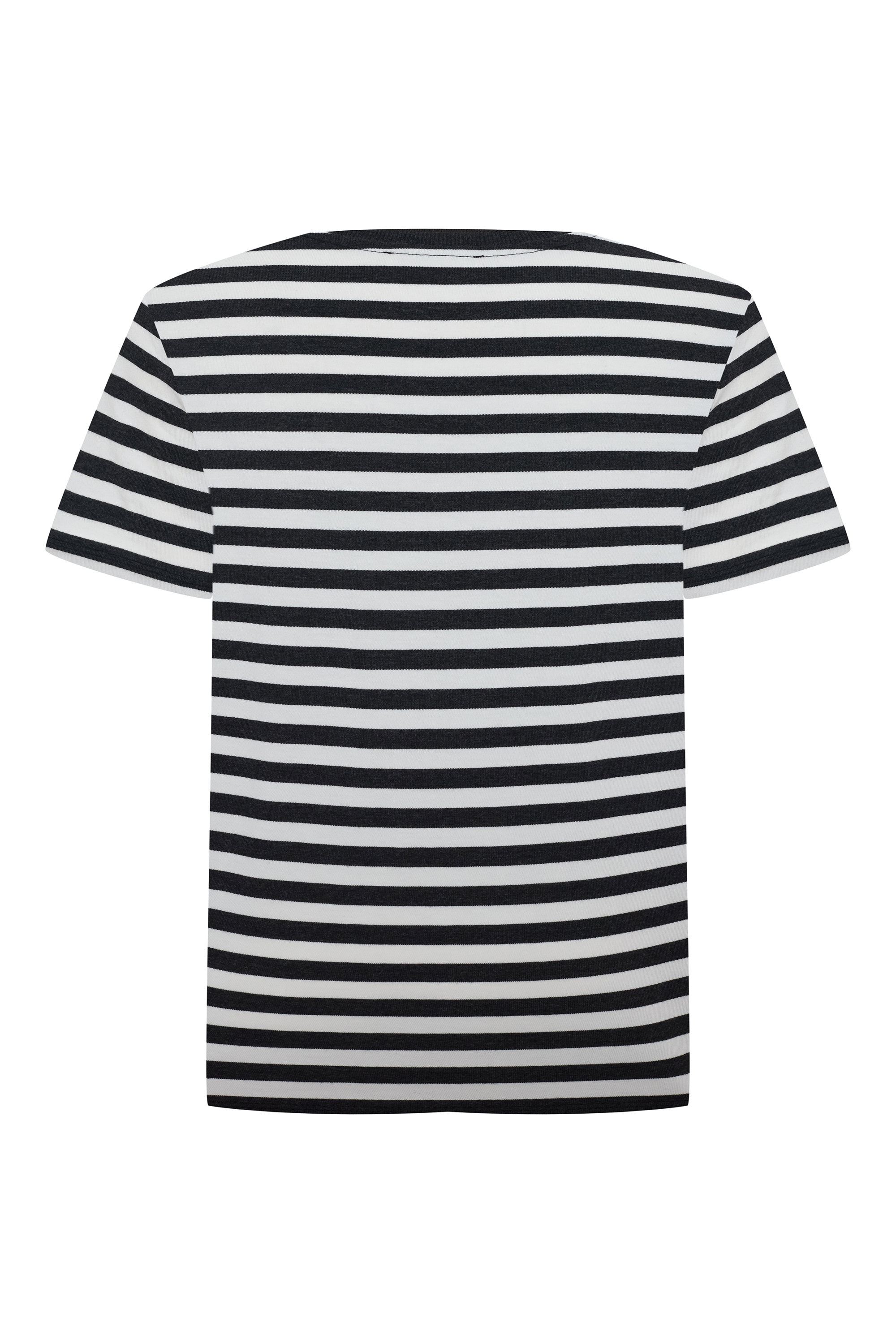 ÇİZGİLİ BİSİKLET YAKA KISA KOLLU T-SHIRT