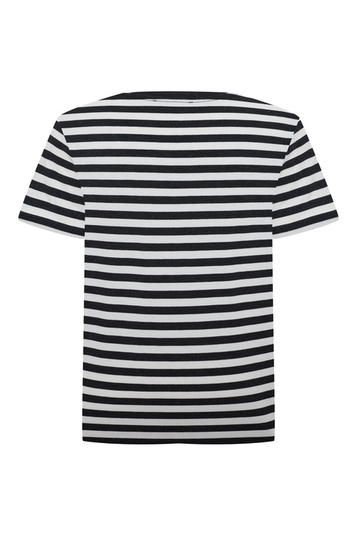  ÇİZGİLİ BİSİKLET YAKA KISA KOLLU T-SHIRT