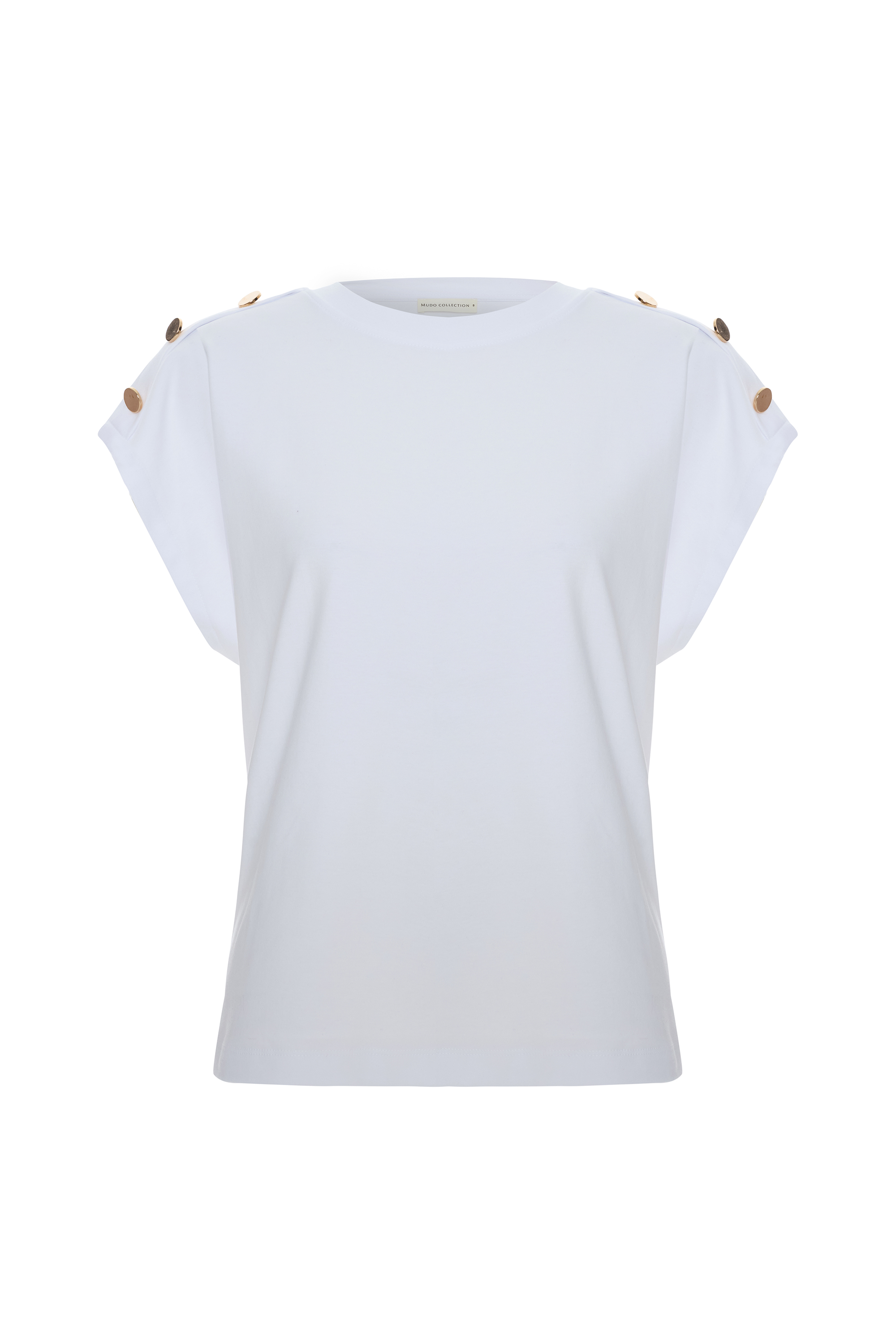 LOOSE FIT DÜĞMELİ DÜŞÜK KOL T-SHIRT