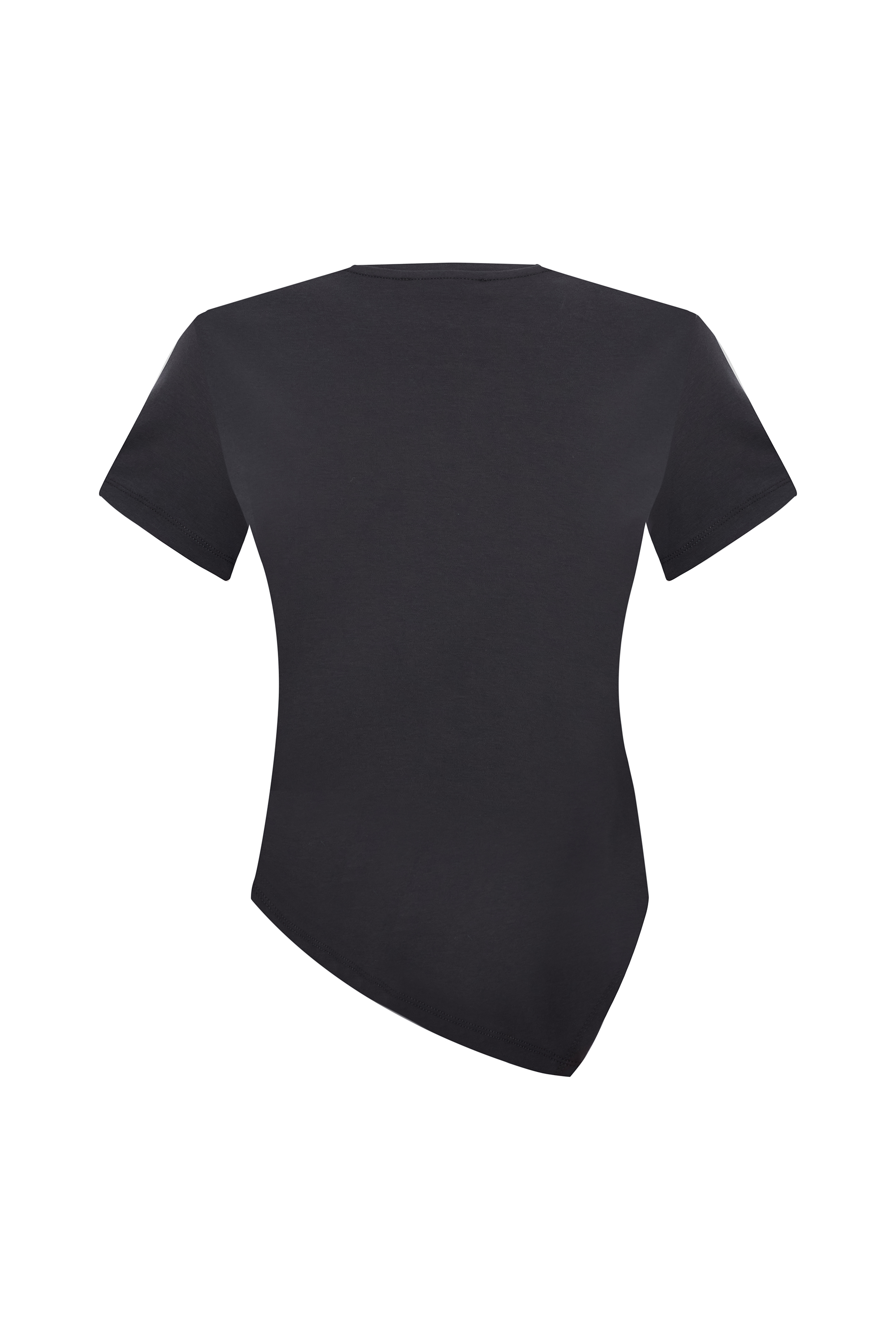 ASİMETRİK KESİM KISA KOLLU T-SHIRT