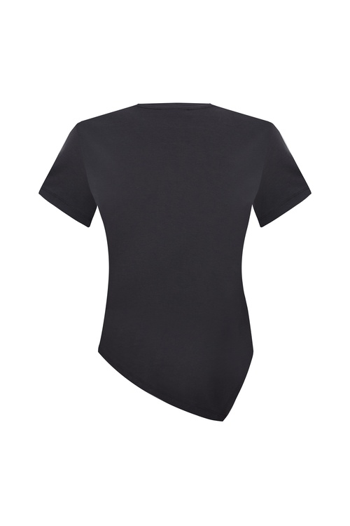  ASİMETRİK KESİM KISA KOLLU T-SHIRT