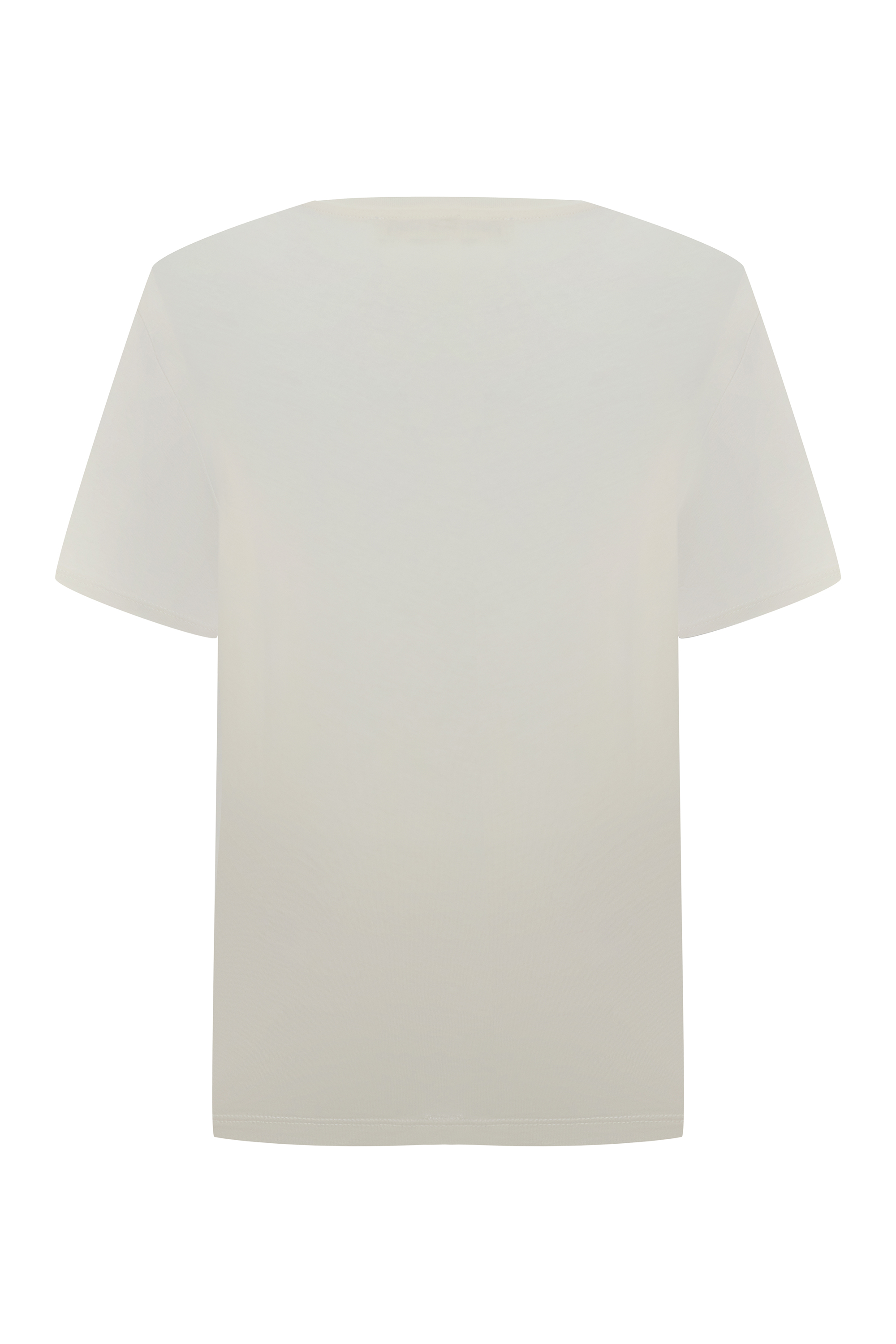 KISA KOLLU NAKIŞLI BİSİKLET YAKA T-SHIRT