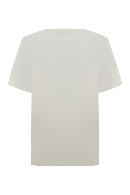  KISA KOLLU NAKIŞLI BİSİKLET YAKA T-SHIRT