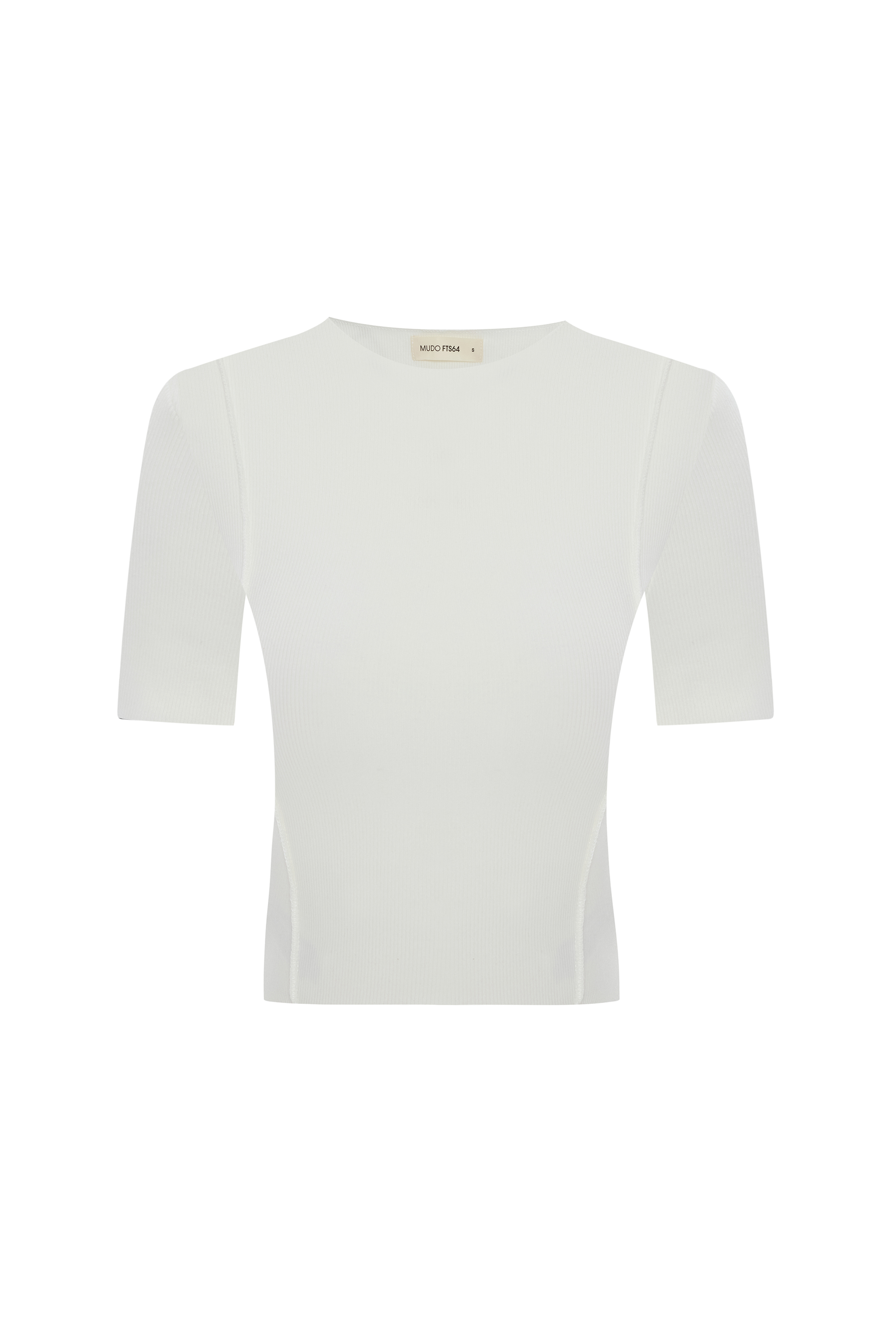 BİSİKLET YAKA KISA KOLLU CROP BLUZ