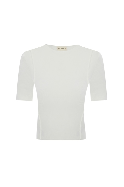  BİSİKLET YAKA KISA KOLLU CROP BLUZ