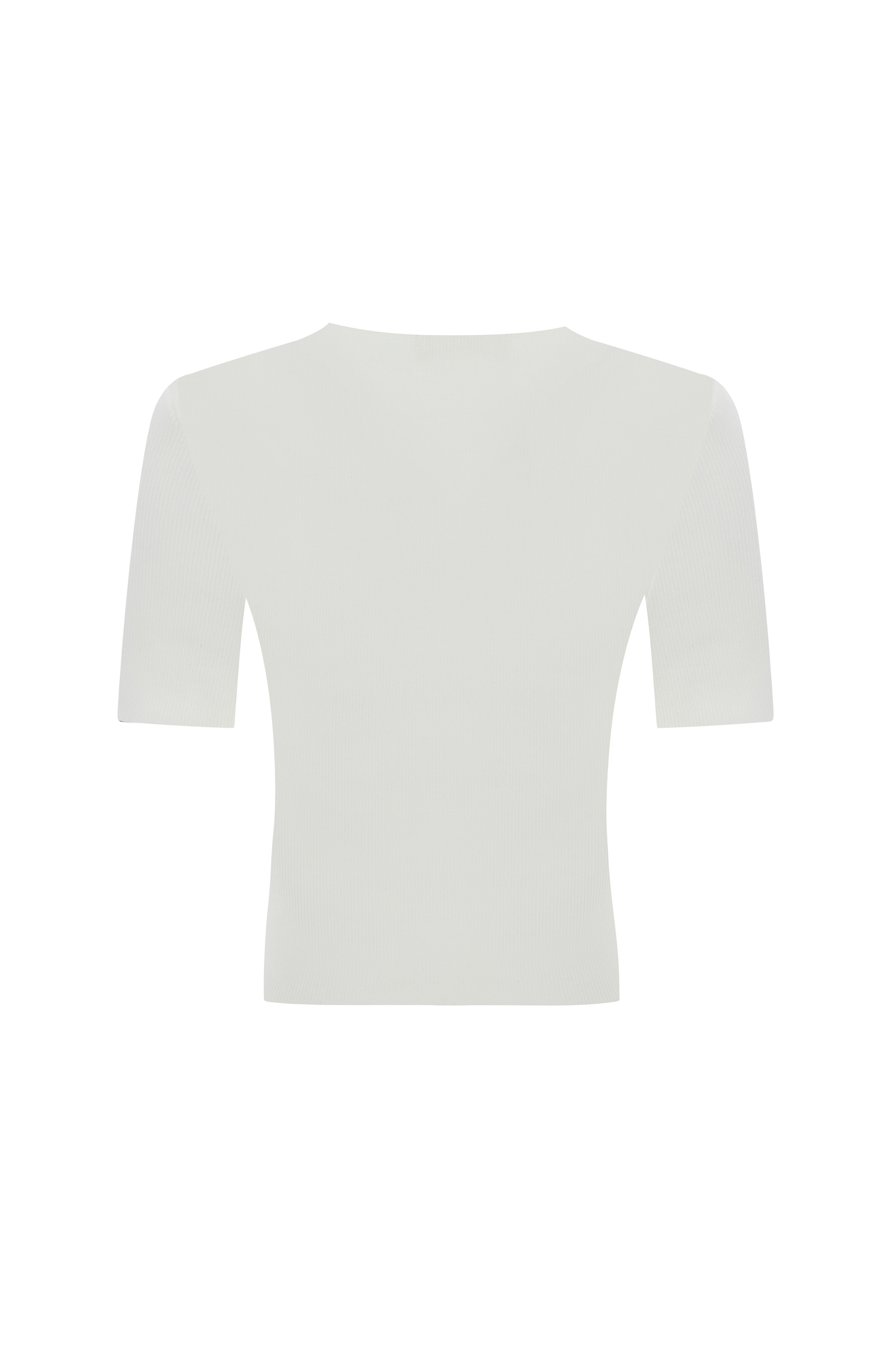 BİSİKLET YAKA KISA KOLLU CROP BLUZ