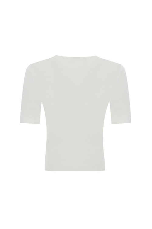  BİSİKLET YAKA KISA KOLLU CROP BLUZ