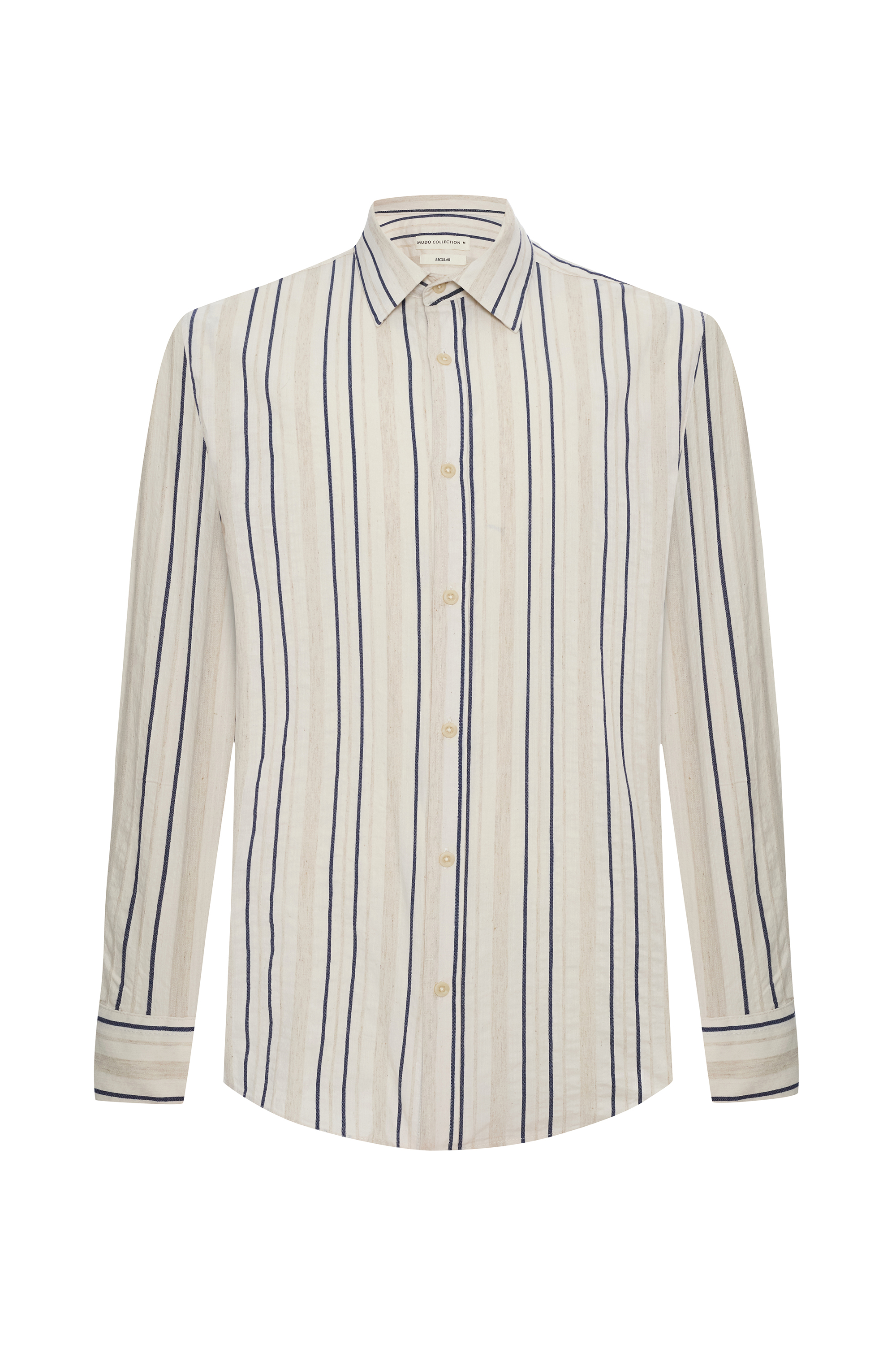 REGULAR FIT ÇİZGİLİ UZUN KOLLU GÖMLEK