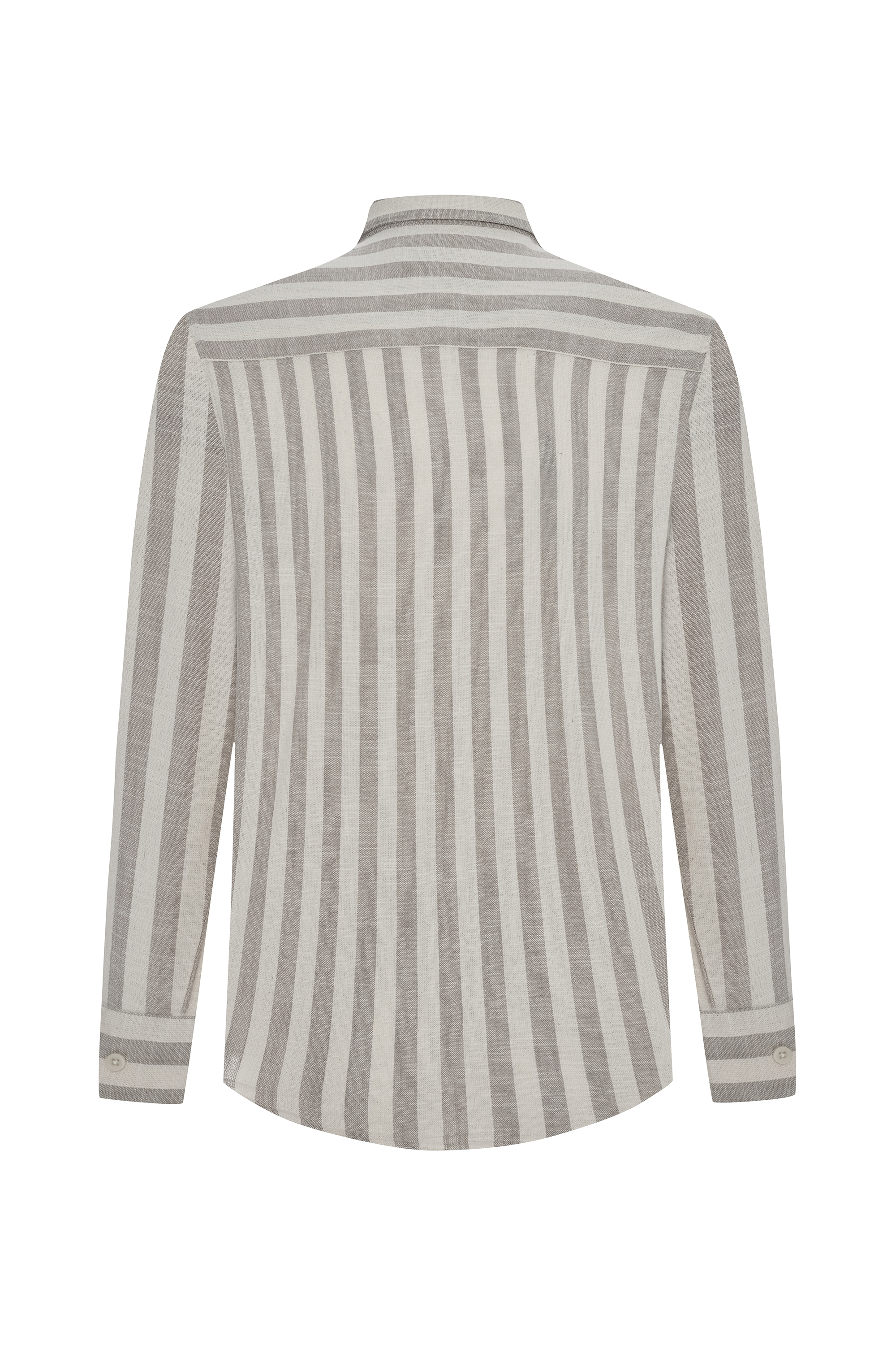 REGULAR FIT ÇİZGİLİ UZUN KOLLU GÖMLEK