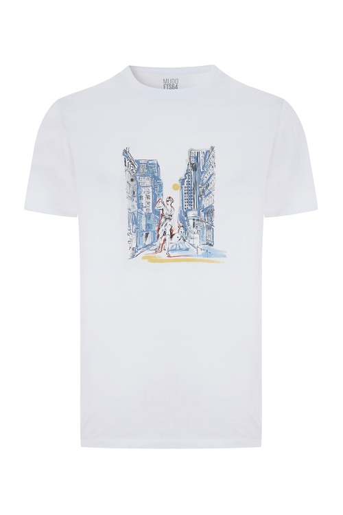  MİTOLOJİK BASKILI BİSİKLET YAKA T-SHIRT