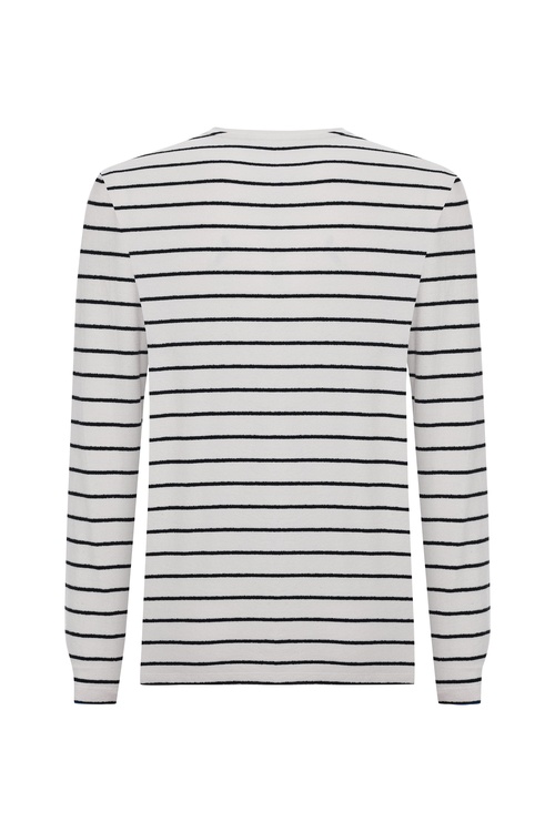  ÇİZGİLİ NAKIŞLI SWEATSHIRT