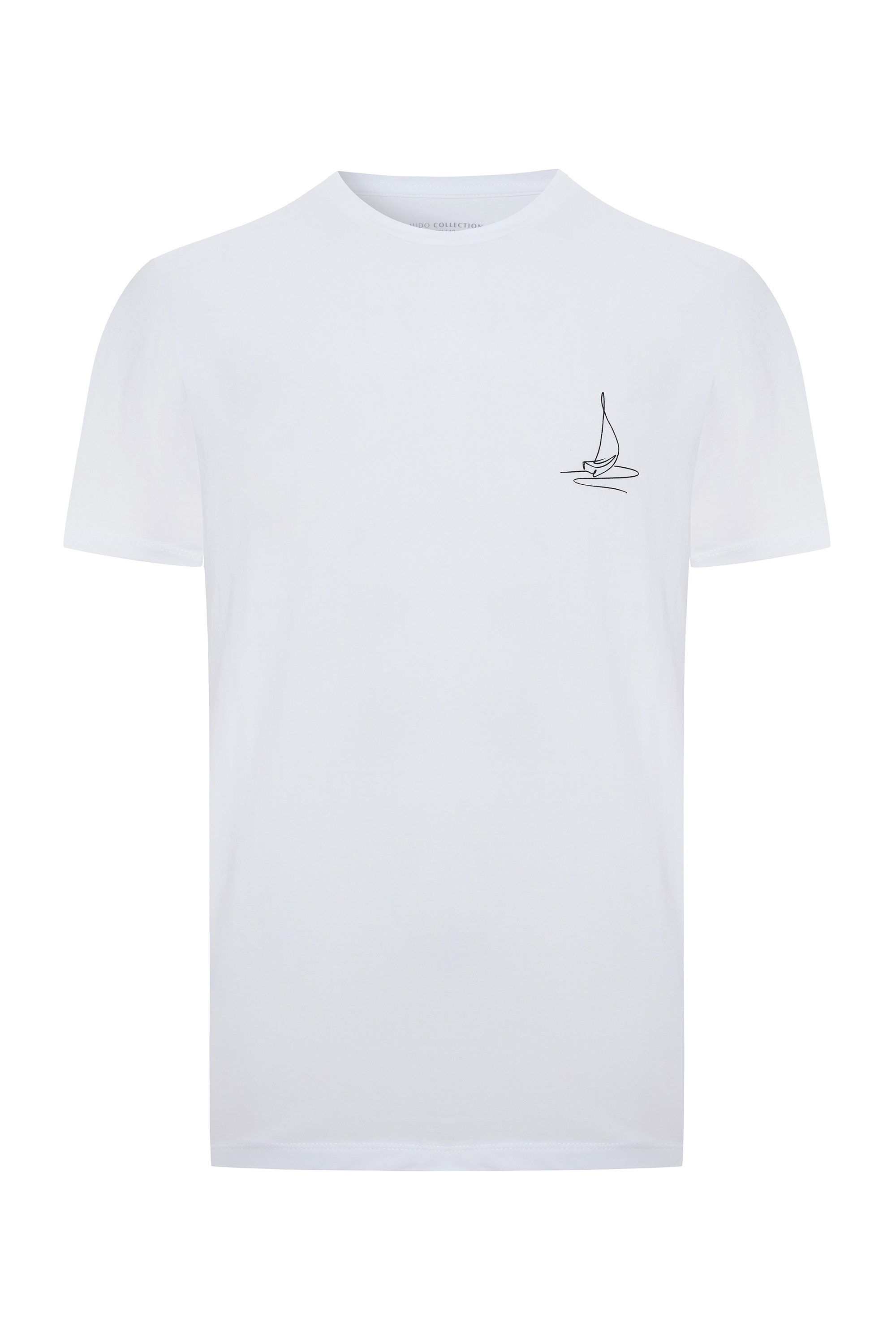 BASKILI BİSİKLET YAKA KISA KOLLU T-SHIRT