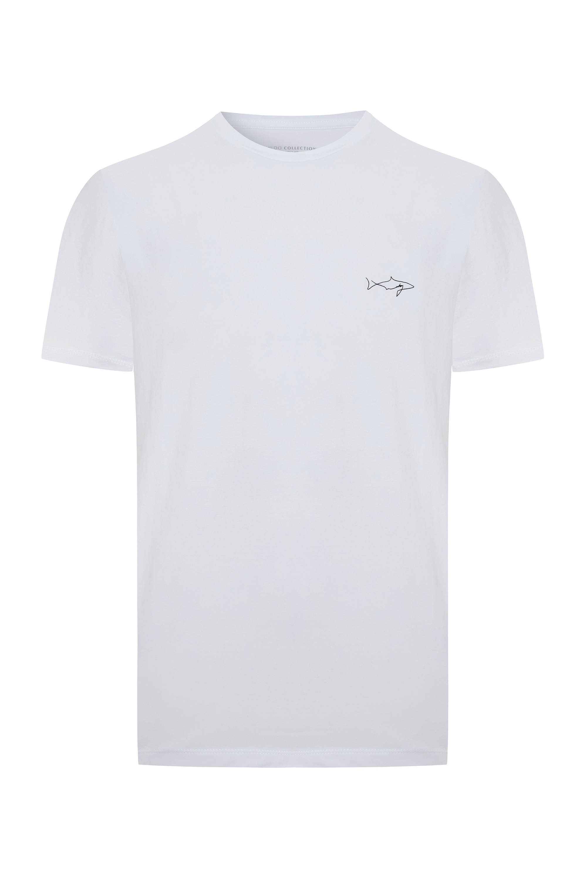 BASKILI BİSİKLET YAKA KISA KOLLU T-SHIRT