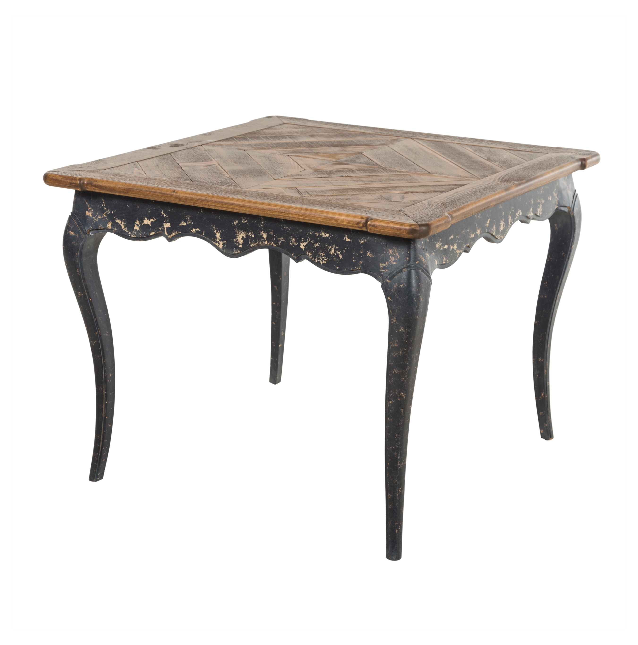 FRENCH KARE ESKİTME AHŞAP YEMEK MASASI