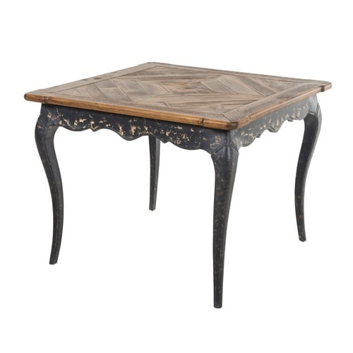  FRENCH KARE ESKİTME AHŞAP YEMEK MASASI