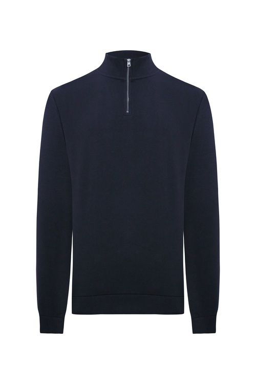  FERMUARLI DİK YAKA SWEATSHIRT