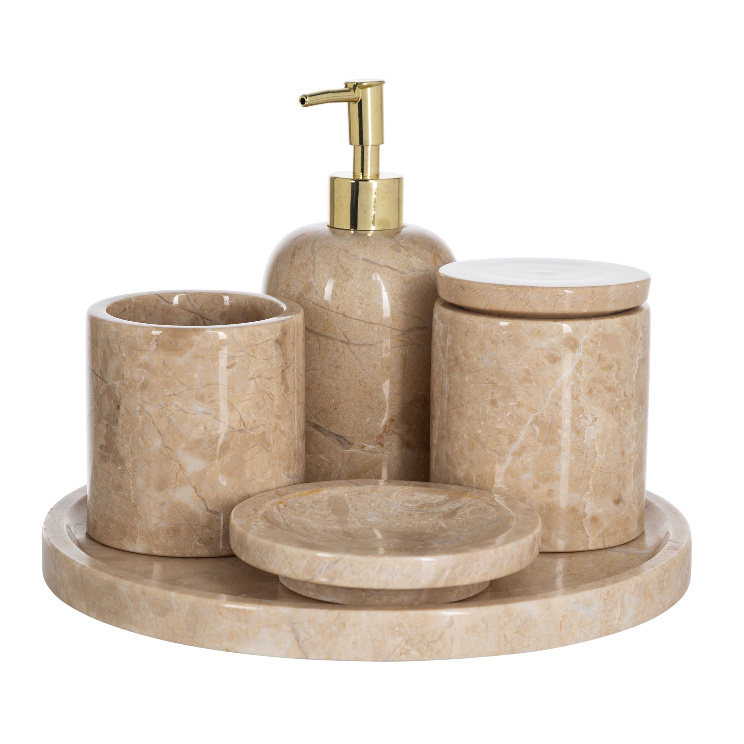 MARBLE BEJ 5'Lİ BANYO SETİ