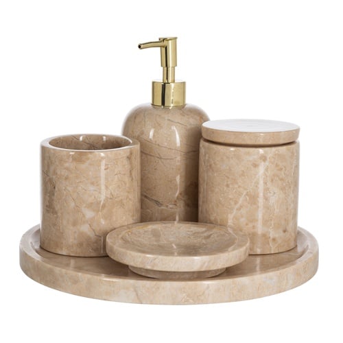  MARBLE BEJ 5'Lİ BANYO SETİ