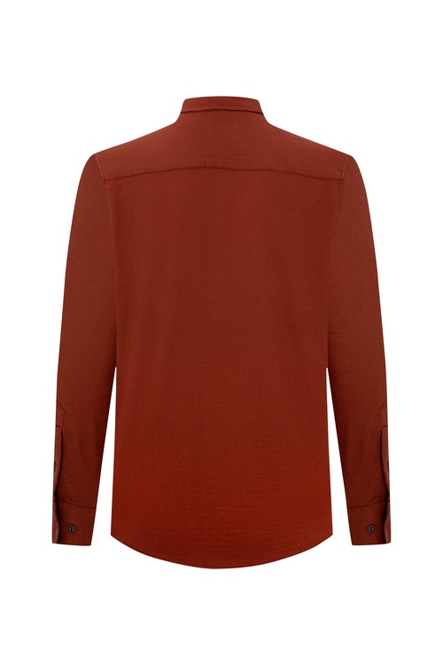  REGULAR FIT DOKULU UZUN KOLLU GÖMLEK