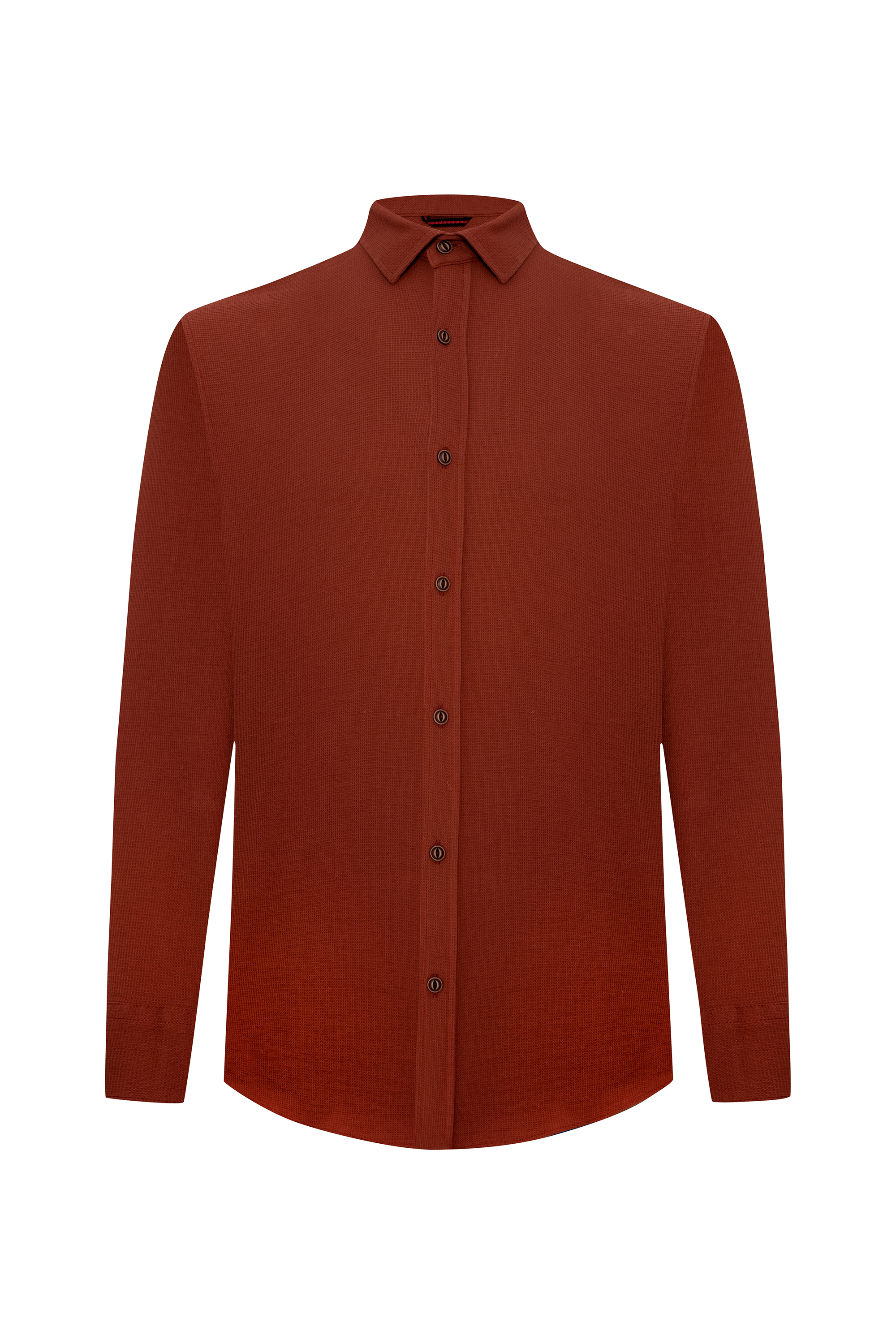 REGULAR FIT DOKULU UZUN KOLLU GÖMLEK